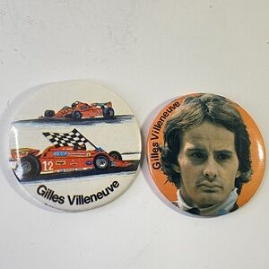 Gilles Villeneuve Racing Button Pin Set of 3